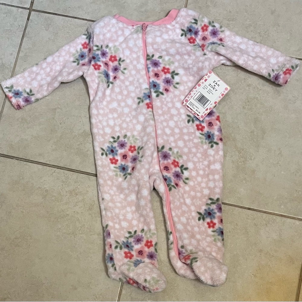 Zack & Zoey Charming Floral Kids Footie Pajamas